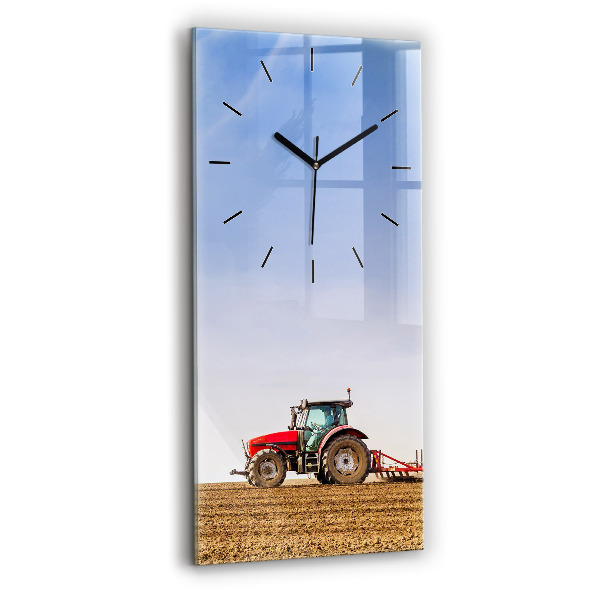 Ceas de sticlă pe perete vertical Fermier într-un tractor