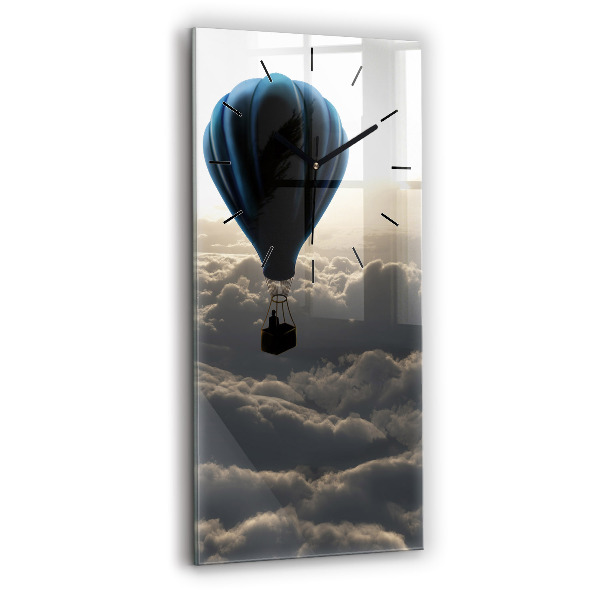 Ceas perete din sticlă dreptunghiular Balon pe cer