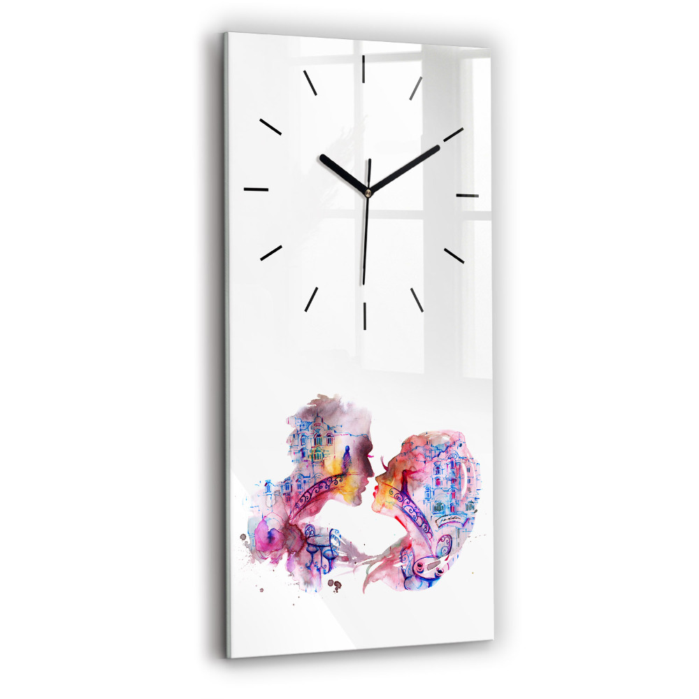 Ceas de sticlă pe perete vertical Două Corpuri Un Suflet