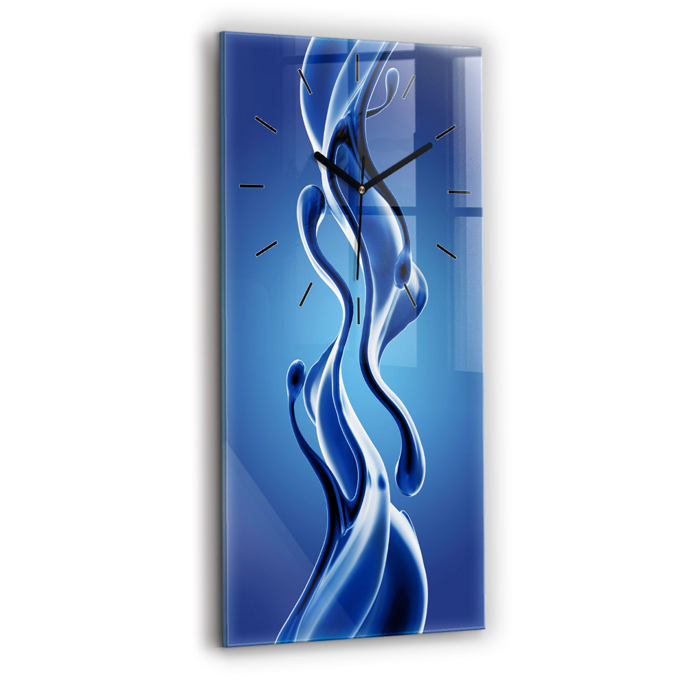 Ceas de sticlă pe perete vertical Abstracție lichidă