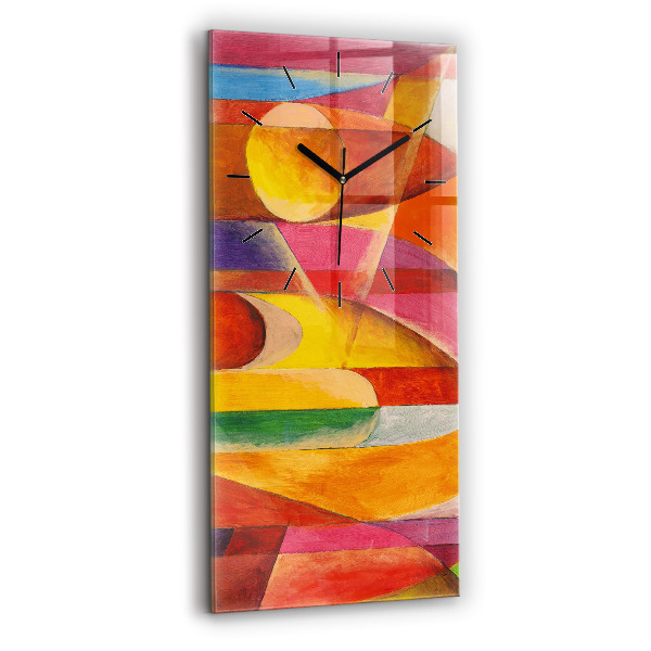 Ceas perete din sticlă dreptunghiular Artă Decorație Abstracție
