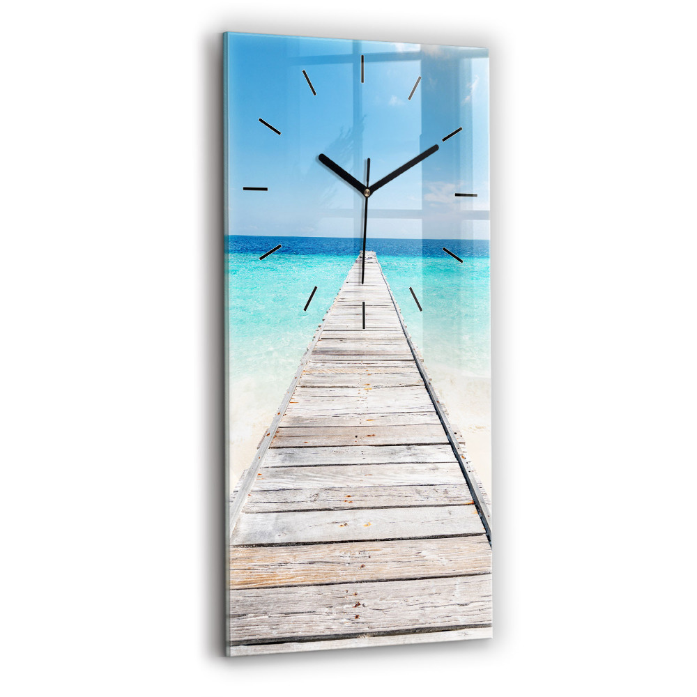 Ceas de sticlă pe perete vertical Insula tropicala