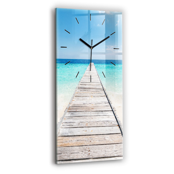 Ceas de sticlă pe perete vertical Insula tropicala