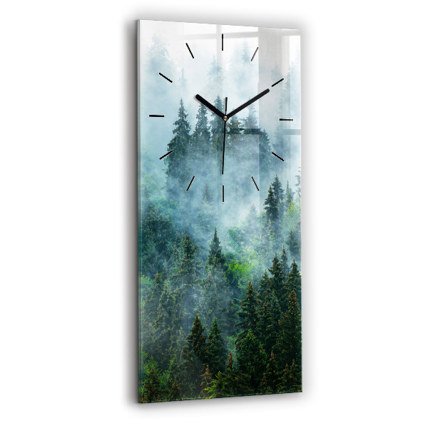 Ceas din sticlă dreptunghiular vertical Pădure cețoasă