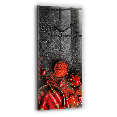 Ceas din sticlă dreptunghiular vertical Ardei roșii