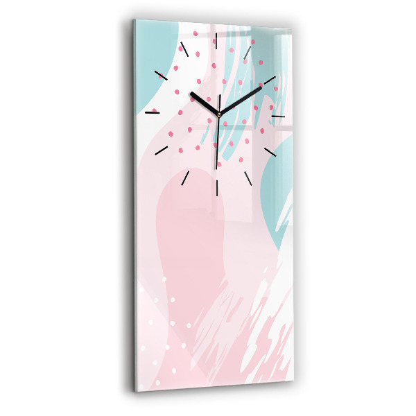 Ceas vertical de perete din sticlă Abstracția pastelului