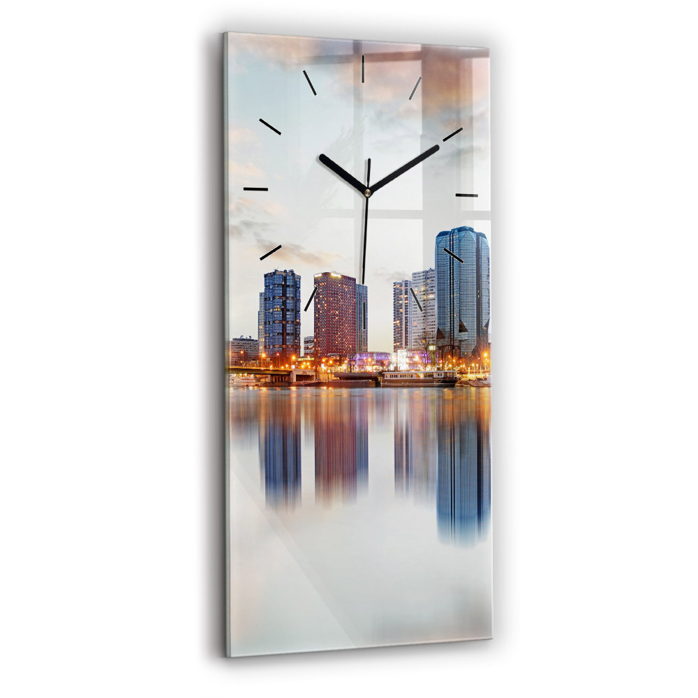Ceas de sticlă pe perete vertical Panoramă cu Turnul Eiffel