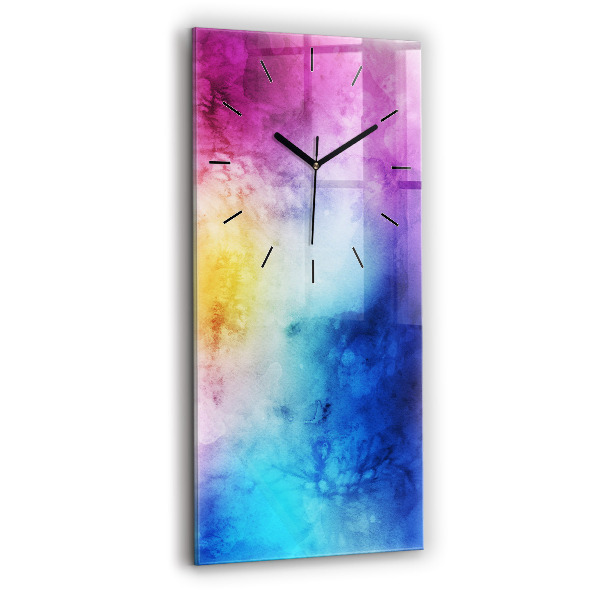 Ceas perete din sticlă dreptunghiular Pete colorate