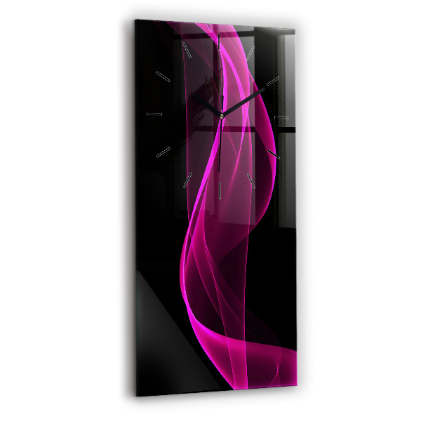 Ceas din sticlă dreptunghiular vertical Abstracție roz
