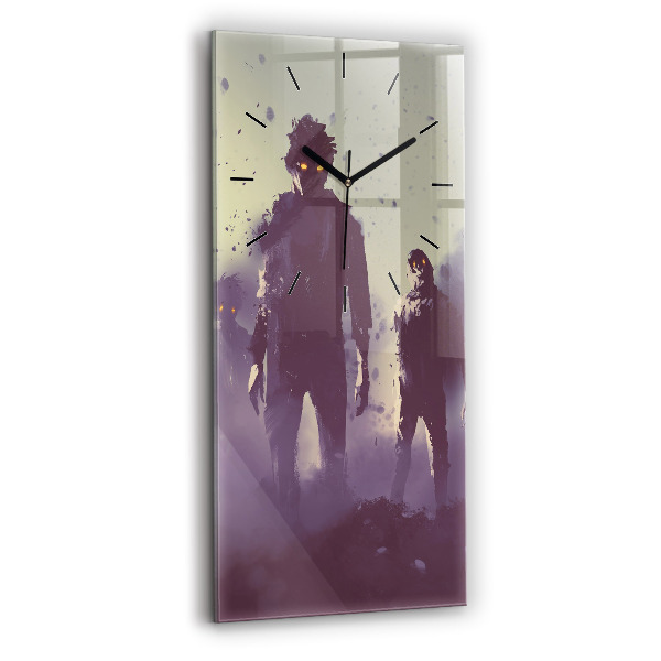 Ceas din sticlă dreptunghiular vertical Zombi noaptea - Halloween