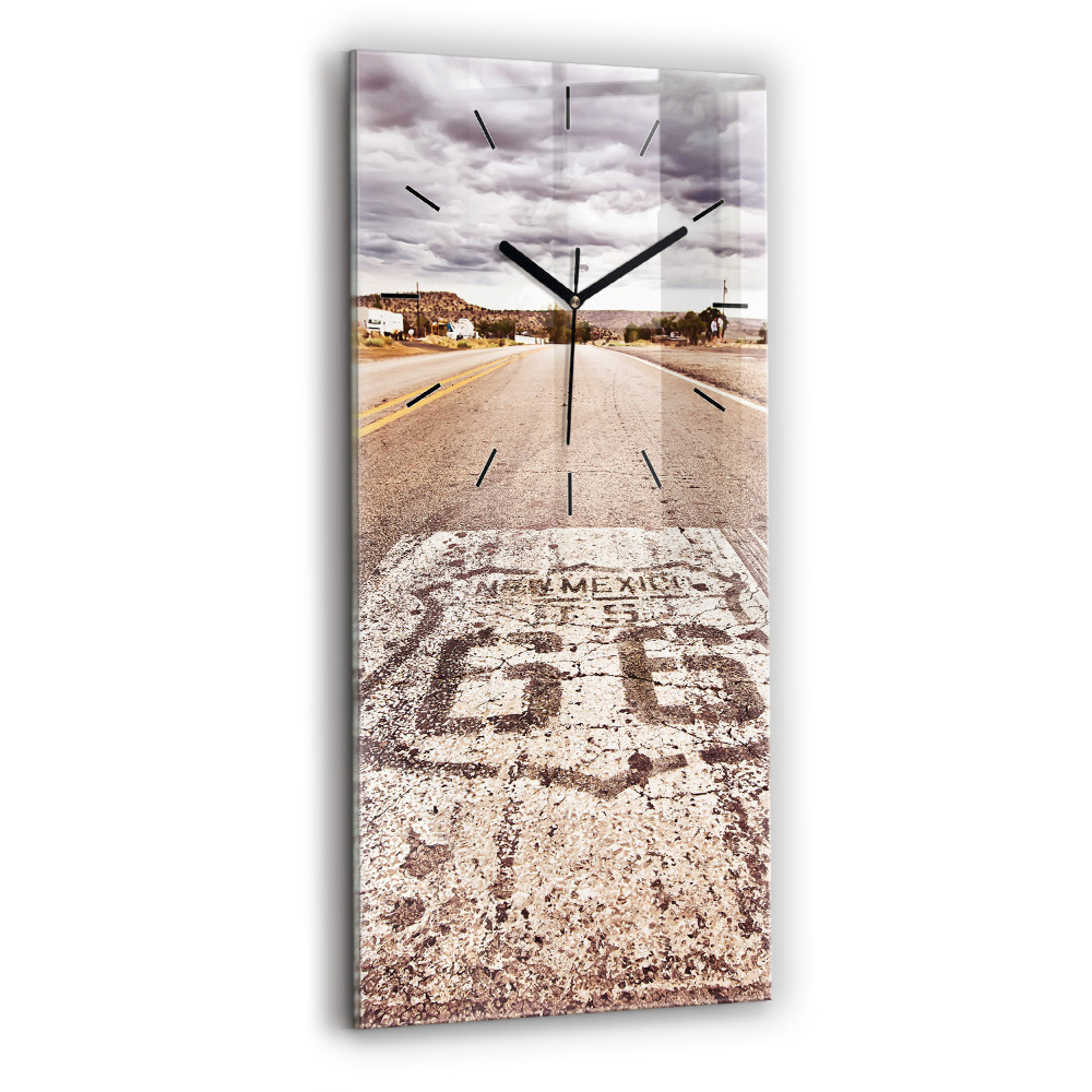 Ceas din sticlă dreptunghiular vertical Route 66 SUA