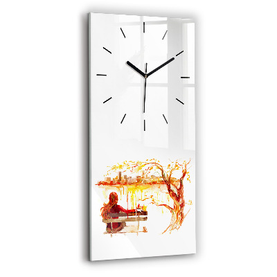 Ceas de sticlă pe perete vertical Peisaj de toamnă