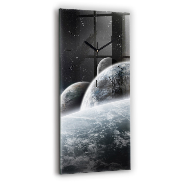 Ceas din sticlă dreptunghiular vertical Spațiul și planetele