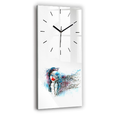 Ceas de sticlă pe perete vertical Abstracția astronauților