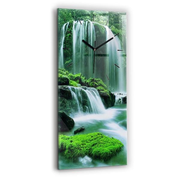 Ceas din sticlă dreptunghiular vertical Cascada printre mușchi