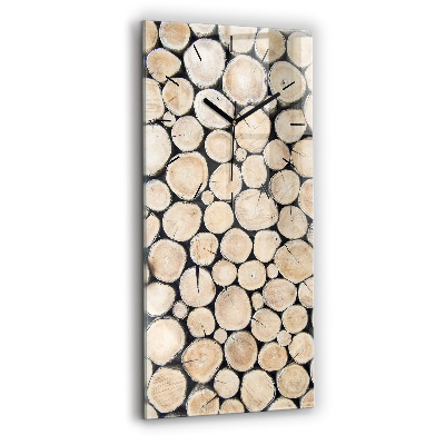 Ceas de sticlă pe perete vertical Tăiați cioturile de copac