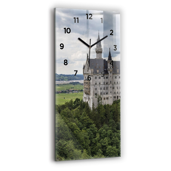 Ceas vertical de perete din sticlă Castelul Neuschwanstein