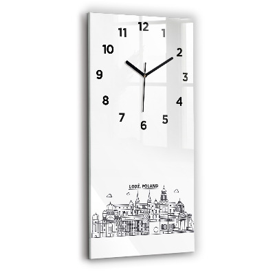 Ceas din sticlă dreptunghiular vertical Panorama arhitecturii Łódź