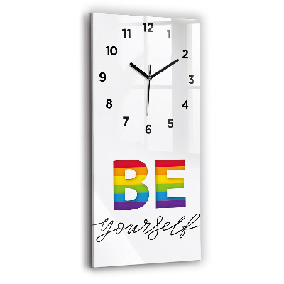 Ceas din sticlă dreptunghiular vertical Inscripția Fii tu însuți