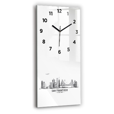 Ceas de sticlă pe perete vertical Panorama San Francisco
