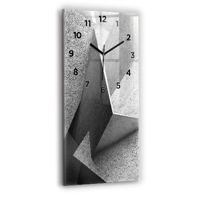 Ceas din sticlă dreptunghiular vertical Triunghiuri abstracte