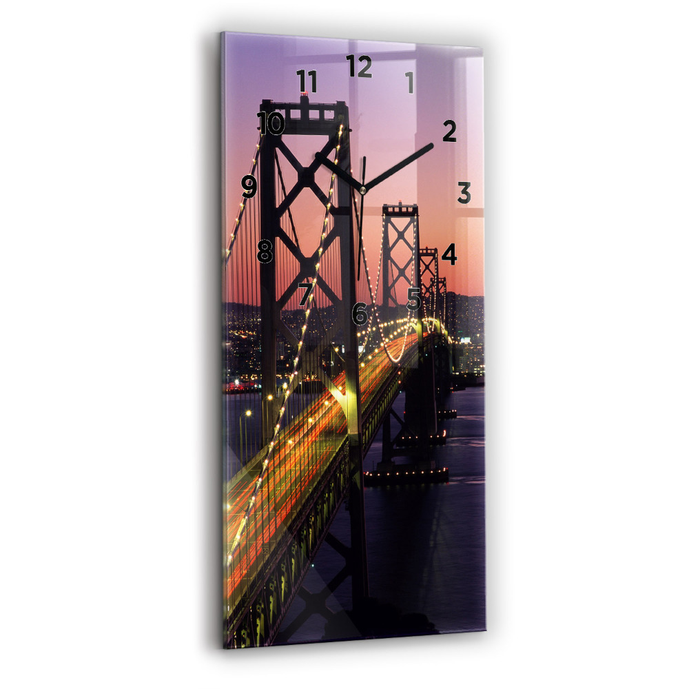 Ceas vertical de perete din sticlă Apus de soare din SUA