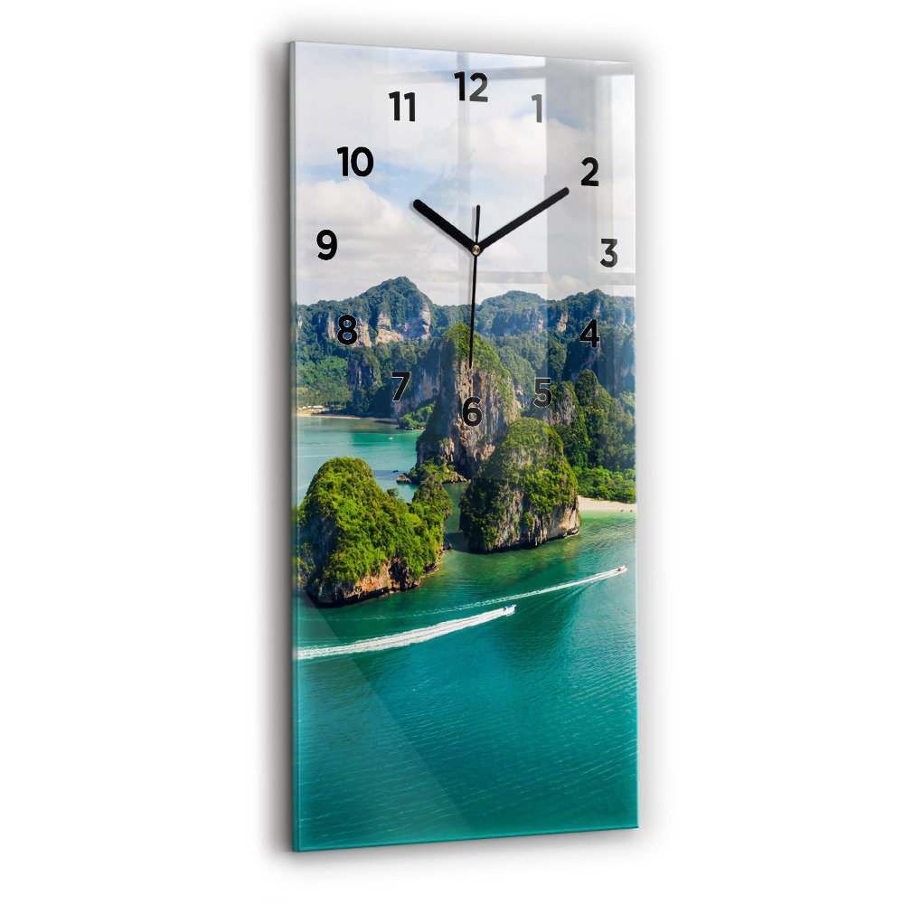 Ceas din sticlă dreptunghiular vertical Insula din Thailanda
