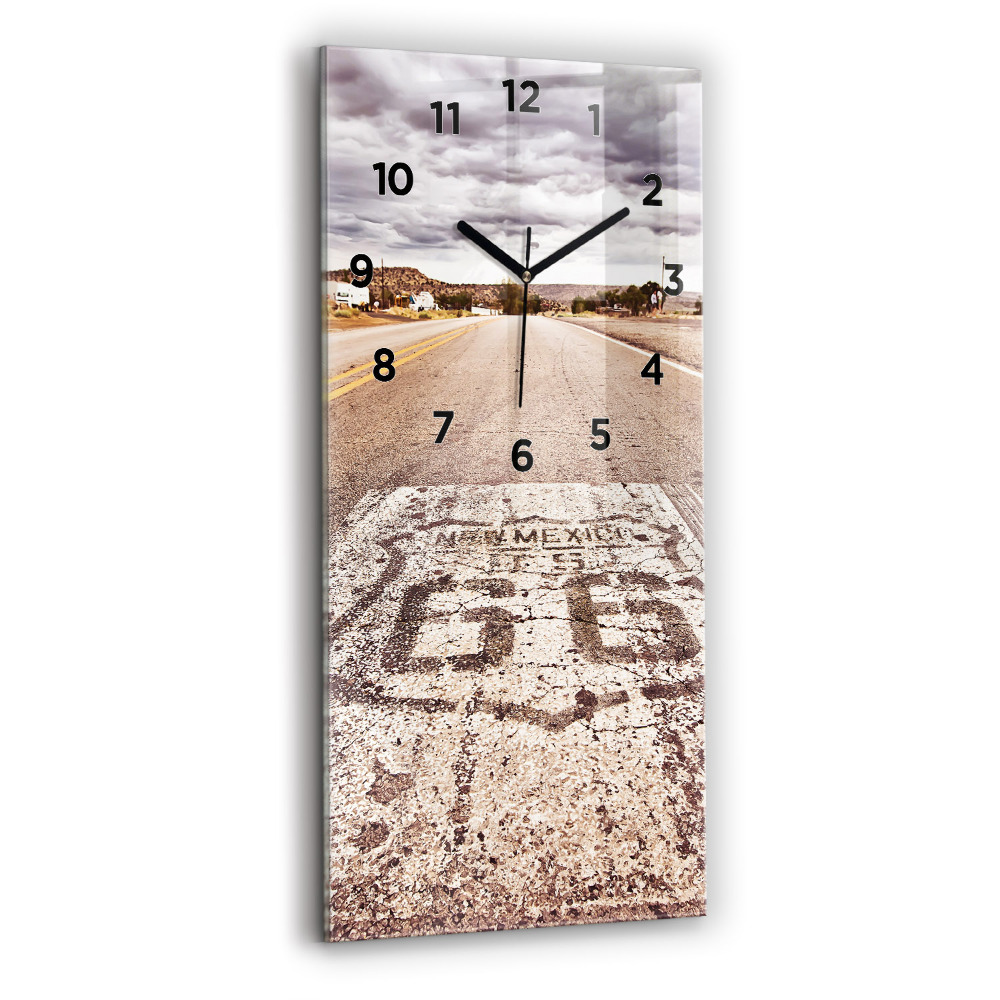 Ceas din sticlă dreptunghiular vertical Route 66 SUA
