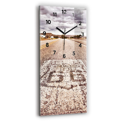 Ceas din sticlă dreptunghiular vertical Route 66 SUA