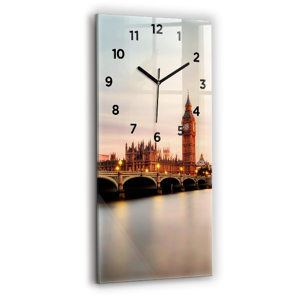 Ceas perete din sticlă dreptunghiular Orizontul Big Ben a Londrei