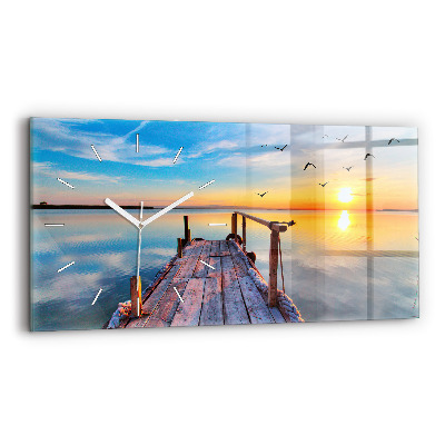 Ceas din sticlă orizontale Debarcaderul lacului