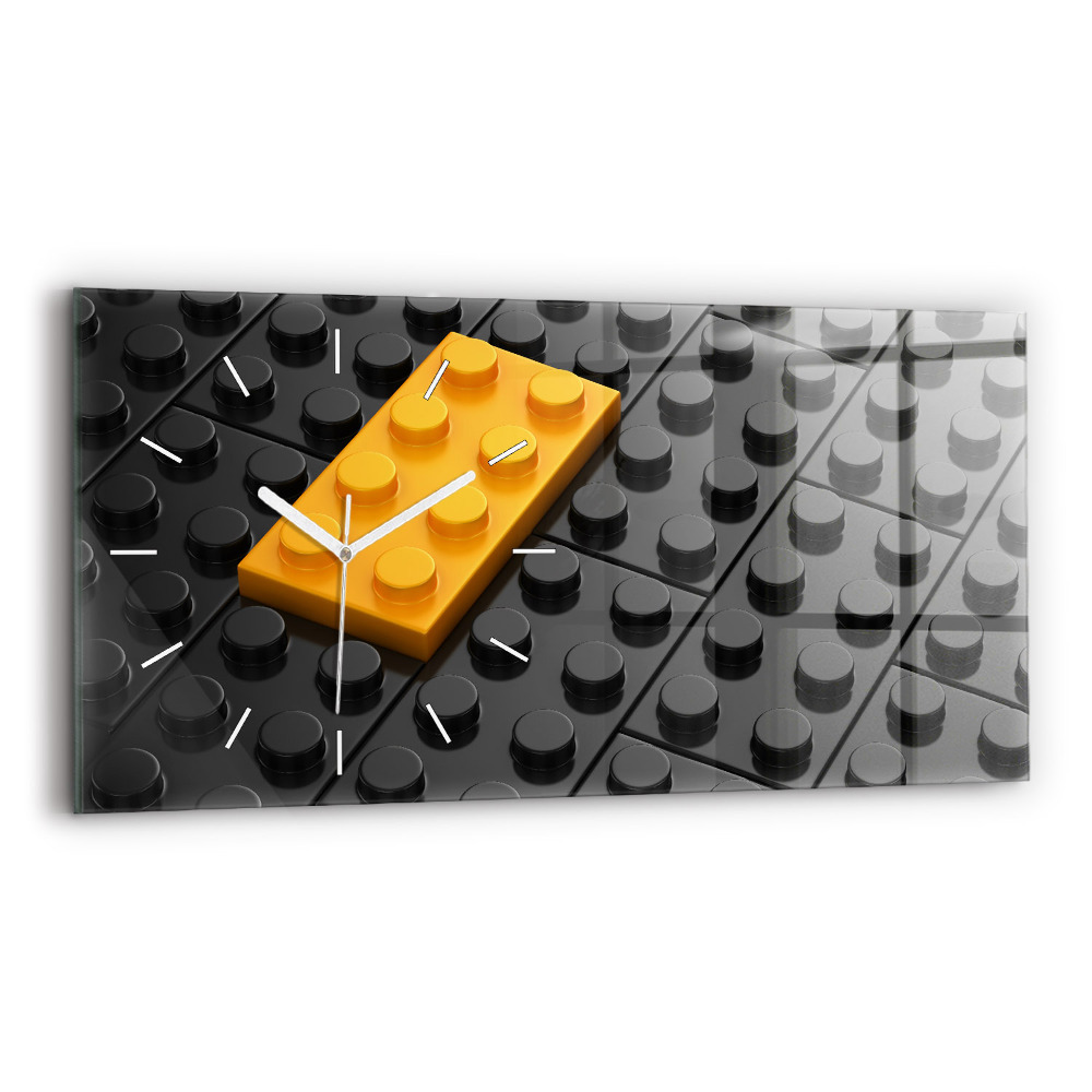 Ceas orizontale de perete din sticlă Blocuri de jucărie