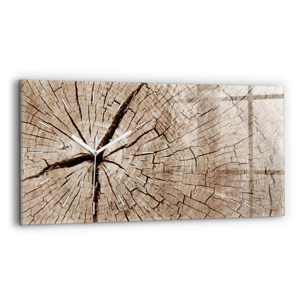 Ceas din sticlă orizontale ciot de lemn vechi