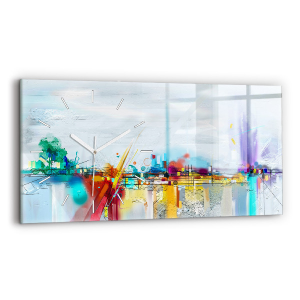 Ceas din sticlă orizontale Pod abstract
