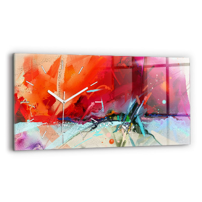 Ceas orizontale de perete din sticlă Rânduri de condimente