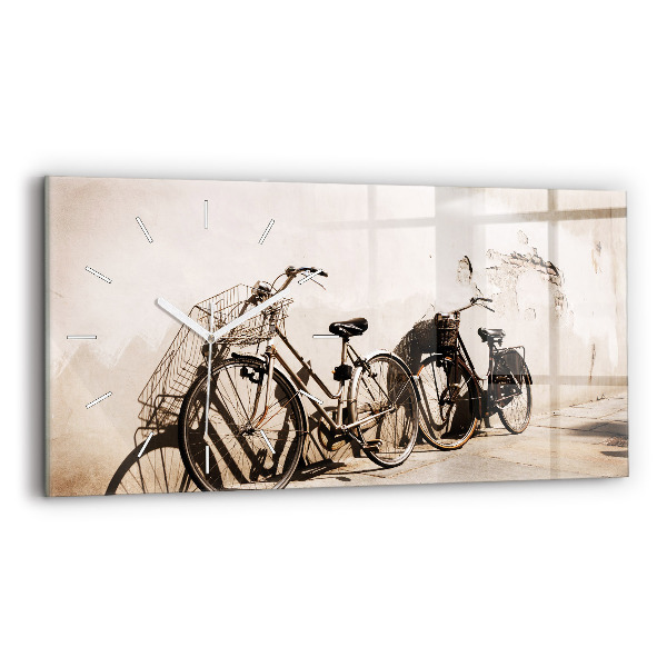 Ceas de sticlă pe perete orizontale bicicleta italiană
