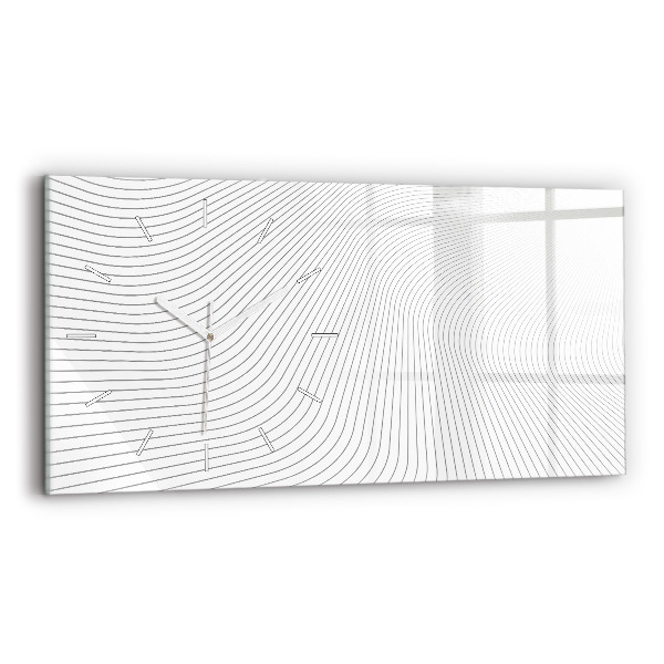Ceas perete din sticlă orizontale Linii abstracte