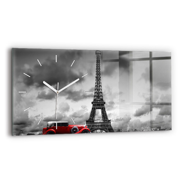 Ceas de sticlă pe perete orizontale Turnul Effel Paris
