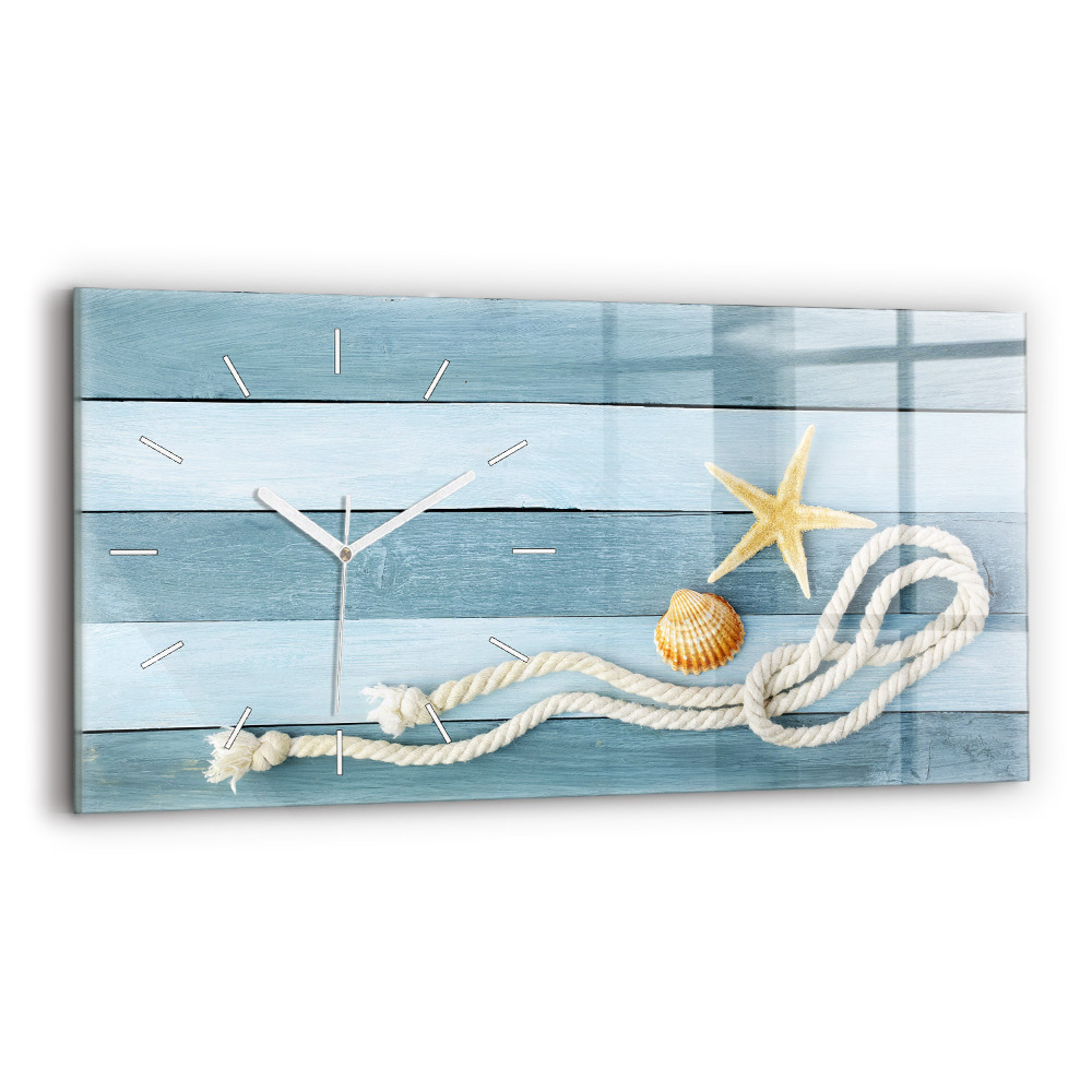 Ceas perete din sticlă orizontale Scânduri în dungi și un papion