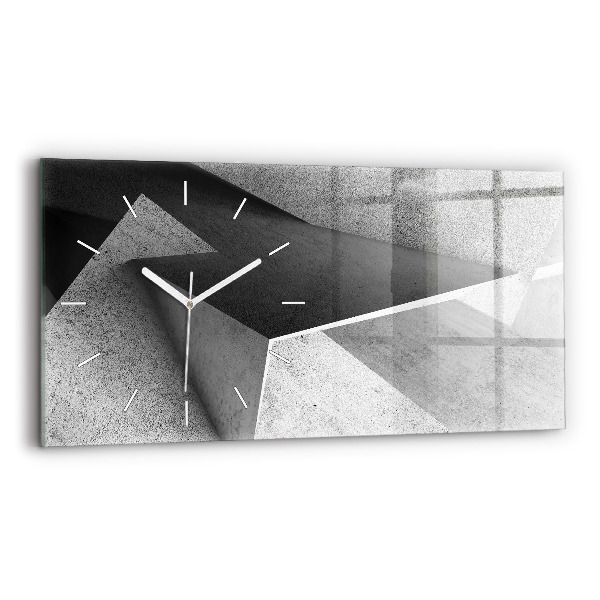 Ceas de sticlă pe perete orizontale Triunghiuri abstracte