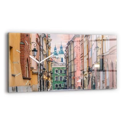 Ceas orizontale de perete din sticlă Orașul vechi din Varșovia