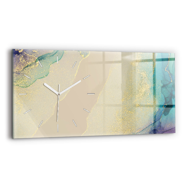 Ceas perete din sticlă orizontale Abstracție elegantă