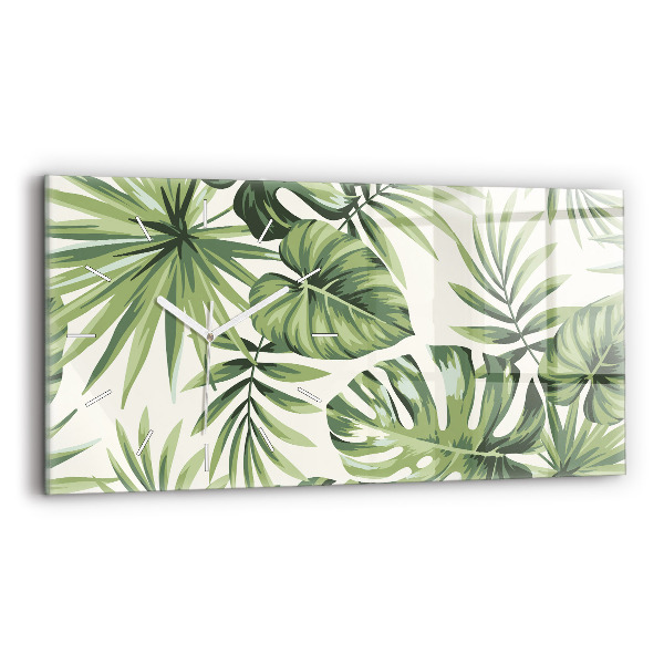 Ceas din sticlă orizontale Model tropical