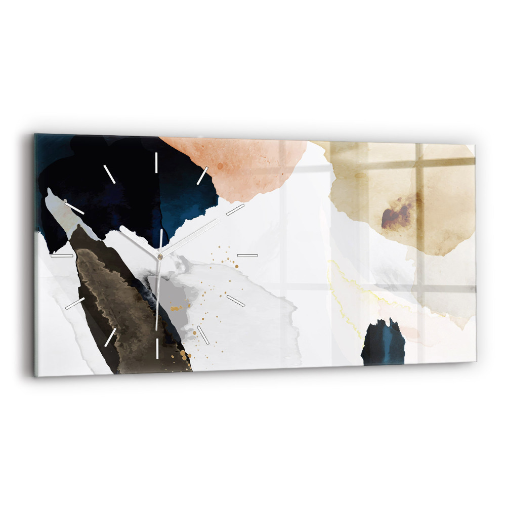 Ceas din sticlă orizontale Pete de abstracție