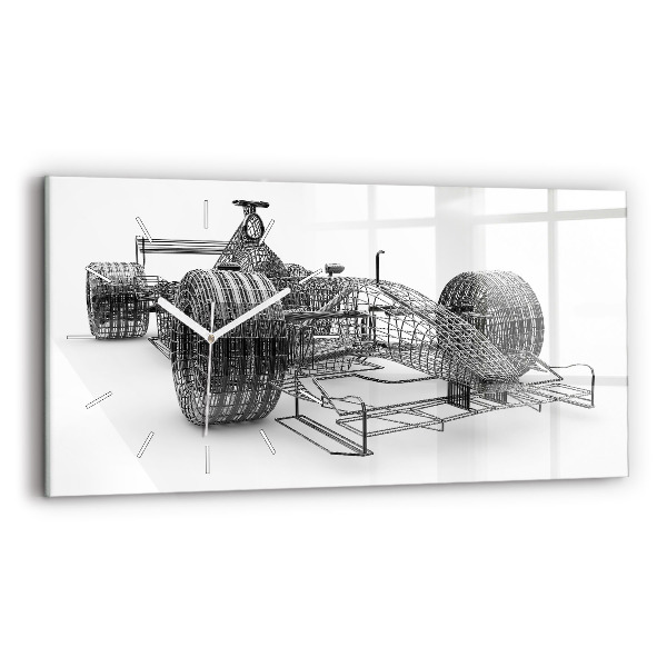 Ceas perete din sticlă orizontale Design mașină F1