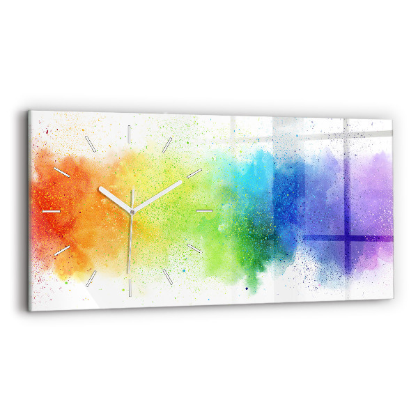 Ceas din sticlă orizontale Curcubeu abstract