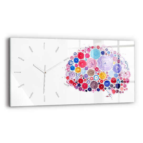 Ceas perete din sticlă orizontale Ilustrație abstractă colorată
