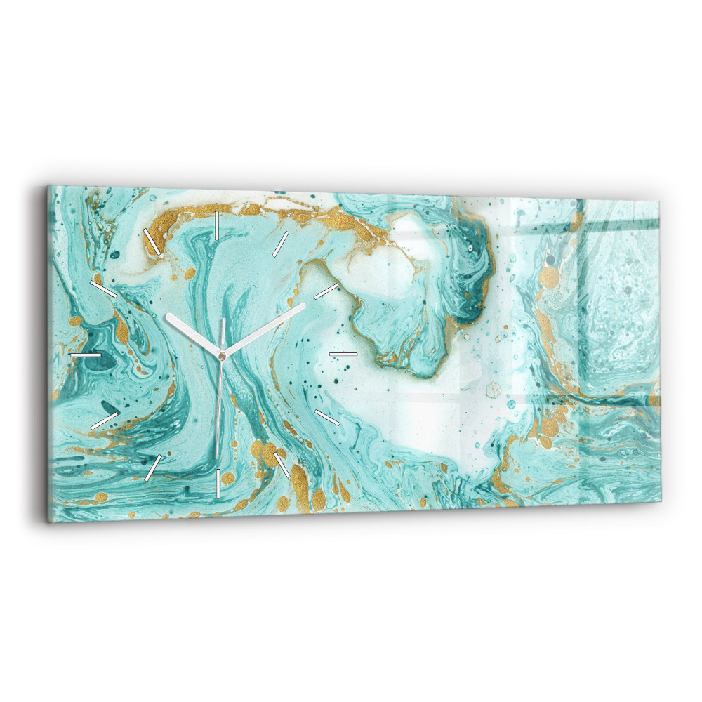Ceas de sticlă pe perete orizontale Textura marmură