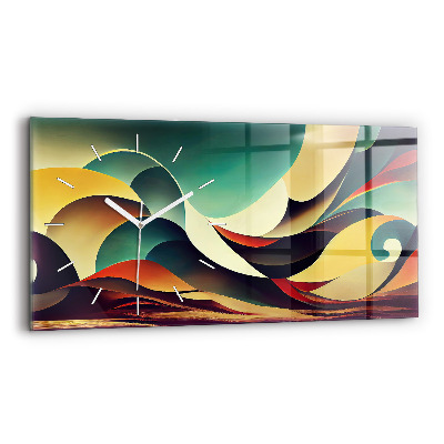 Ceas din sticlă orizontale Fundal cu linii abstracte