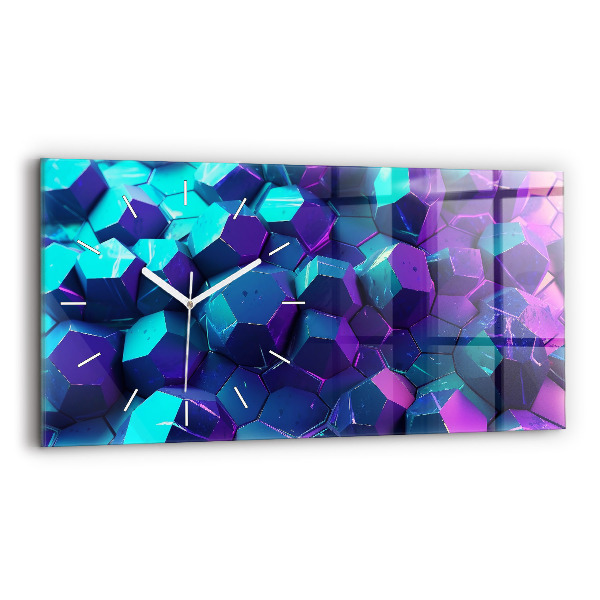 Ceas din sticlă orizontale Figuri geometrice